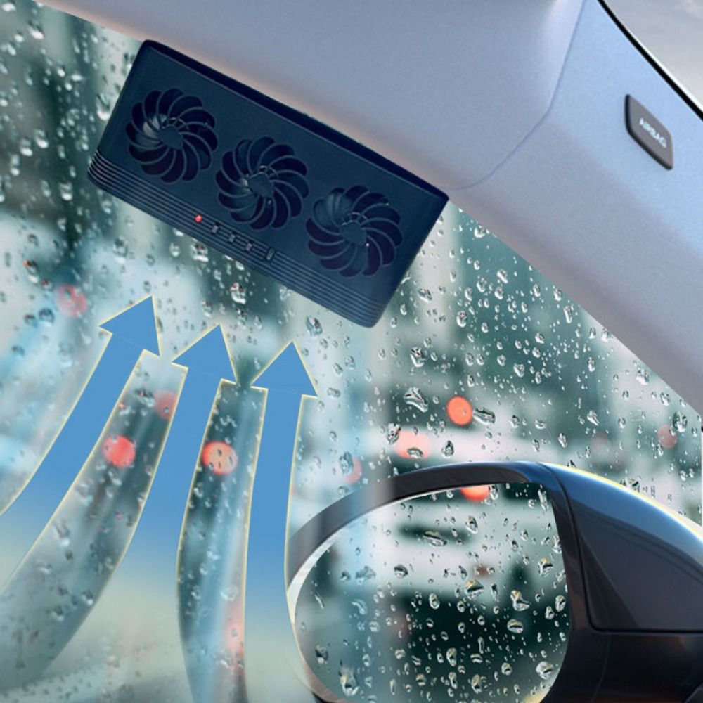 Ventola di raffreddamento per auto solare a 3 teste di alta qualità Presa d'aria Ventola di scarico per auto a risparmio energetico Purificatori ABS Ventola per finestrino per auto proprietà