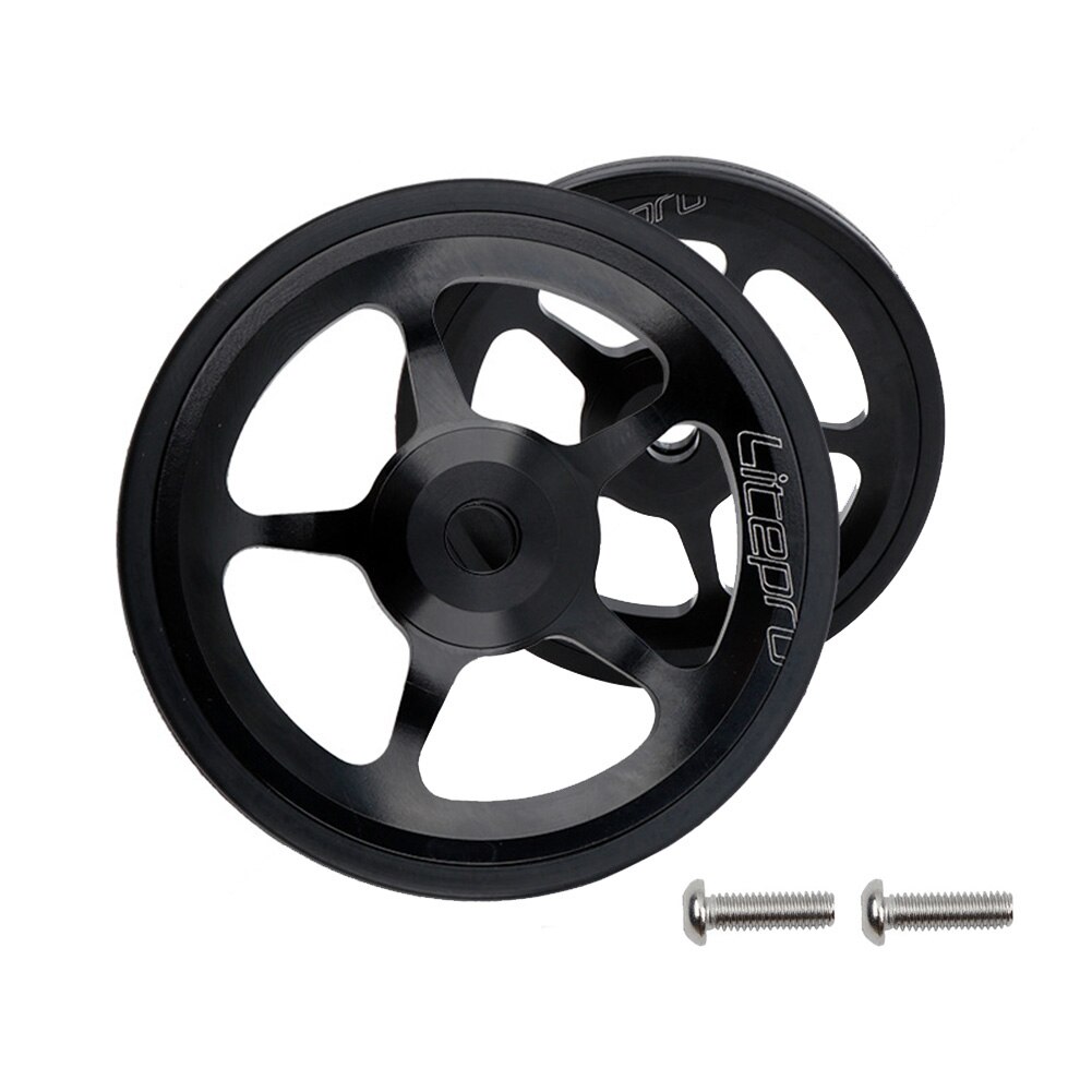 Palin deler vognhjul tilbehør til brompton sammenleggbar sykkel 2 stk aluminiumslegering  m6 bolt sterke lette sykkelreservedeler: Svart
