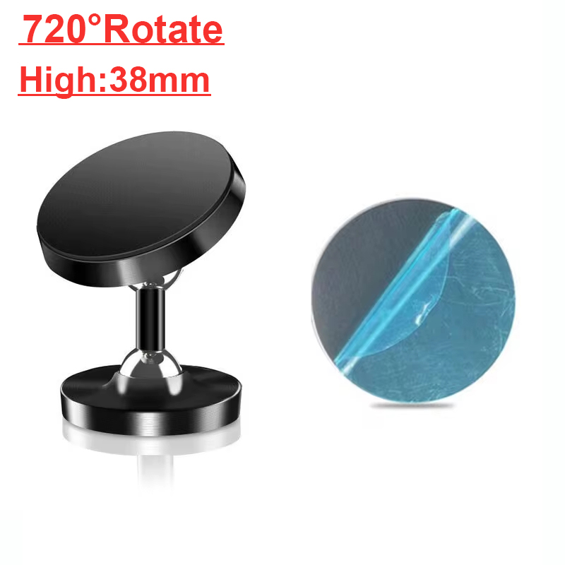 YANGGLOB 720 ° Obrotowy magnetyczny uchwyt samochodowy ze stopu dwuosiowego Podwójny magnetyczny uchwyt na telefon w dowolnym modelu telefonu: Black