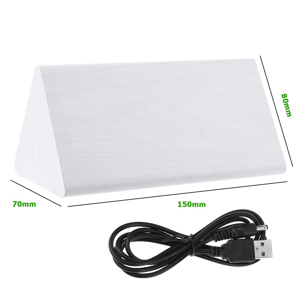 USB Wood LED Alarm Clocks Electronic Table Clock Sound Control Digital Clock Thermometer Timer Calendar Display for Home Decor