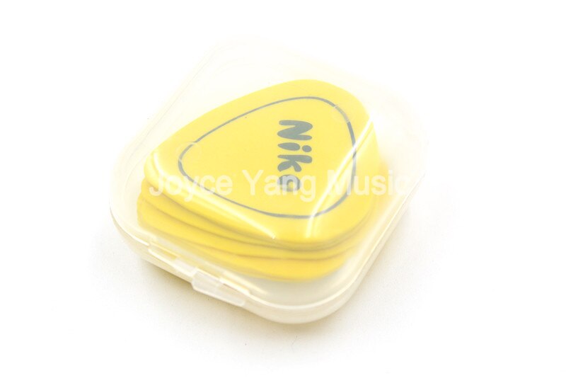 12pcs Niko POM Delrin Acoustic Electric Guitar Picks Plectrums With Little Plastic Case Box 0.5/0.6/0.73/0.88/1.0mm: Yellow 073mm