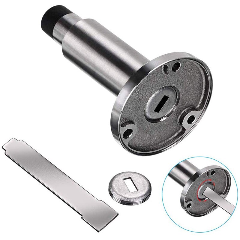 Spring Door Stop Wall Mounted Adjustable Door Stopper 304 Brushed Stainless Steel Heavy Duty Doorstop with Rubber Buffer Pack Of