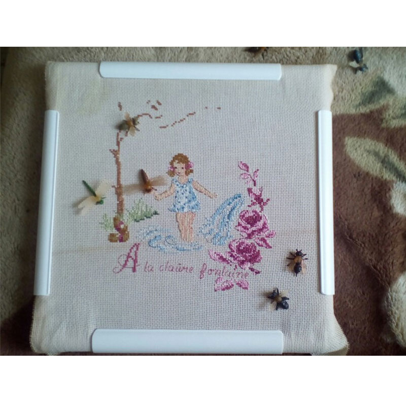 piazza Del Cerchio Ricamo Cerchio Di Plastica cornice Maniglia di Forma Quadrata FAI DA TE Telaio da Ricamo Cerchio Punto Croce FAI DA TE Strumenti di Cucito