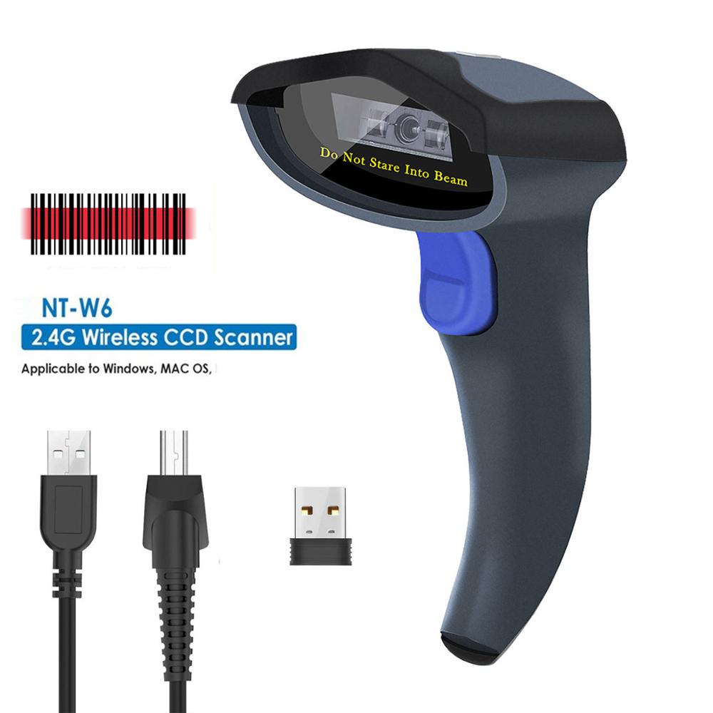 Netum W6 Draadloze 1D Barcode Scanner Bar Code Reader Voor Inventaris Pos Terminal: W6 Wireless CCD