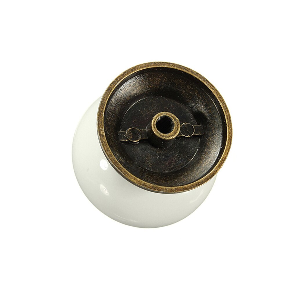 5pcs Round Ceramic Kitchen Cupboard Cabinet Drawer Door Knobs Handles (White)