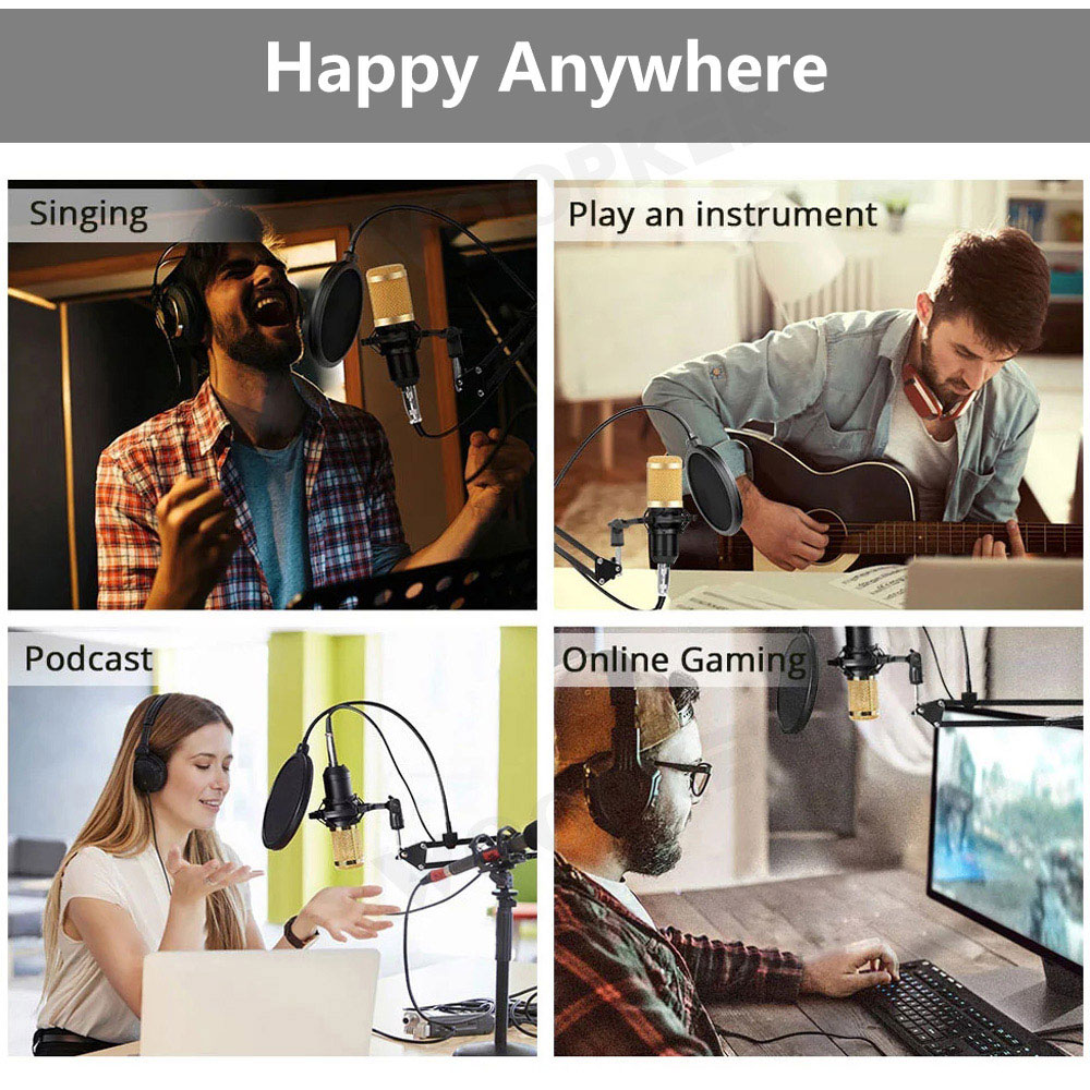 Professionnel Condensador Microfone Bm 800 Microphone with V9 Sound Card for Gaming PC Karaoke Studio Equipment USB Microfono