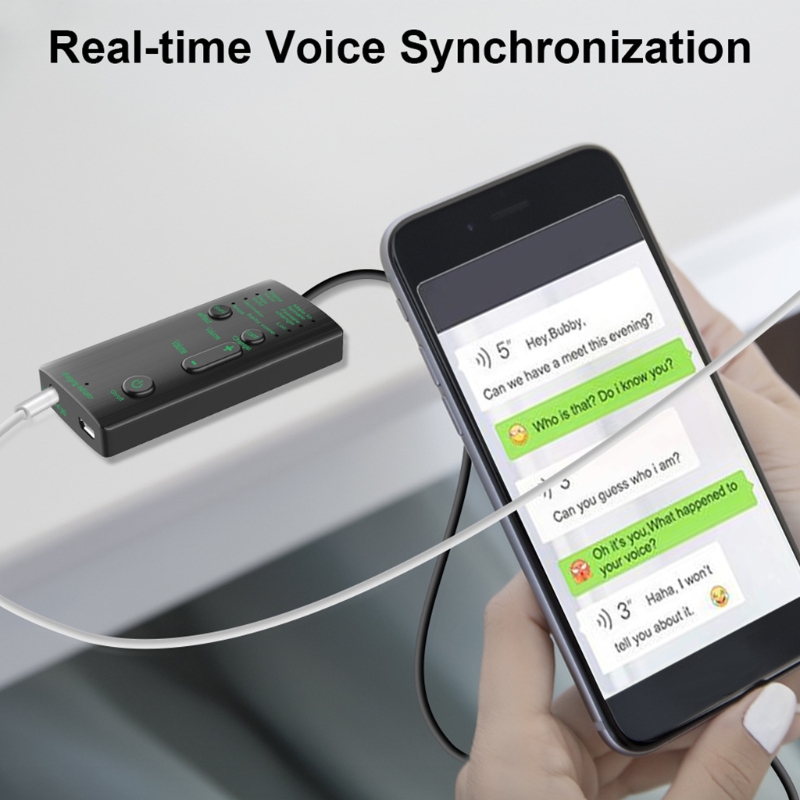 Portable Voice Changer Sound Card 7 Different Voice Modifiers Voice Disguiser Handheld Modulator Device Mobile Phone PC