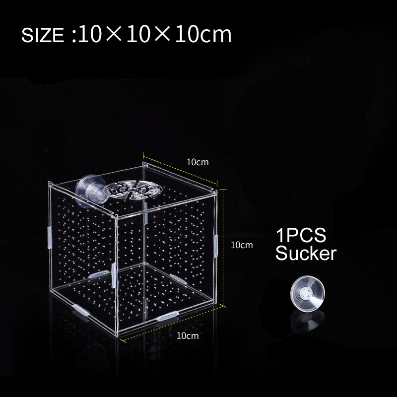 Aquarium fish tank isolation box fish breeding box transparent acrylic hatching box protection turtle fry 10*10*10CM: 10X10X10