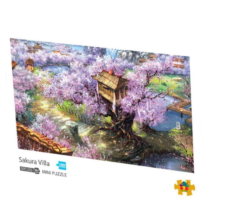 Mini jigsaw picture puzzles 1000 pieces Assembling puzzles toys World famouse painting puzzles for adults children games toy: Black