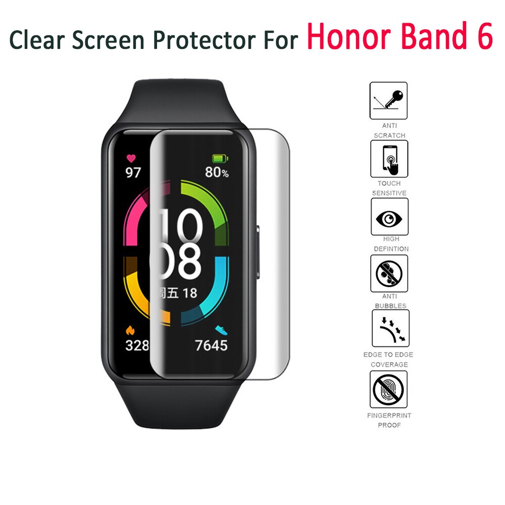 1Pc Screen Protector Voor Huawei Honor Band 6 Volledige Beschermende Films Clear Hydrogel Film Voor Honor Band 6 Zachte beschermende Glas