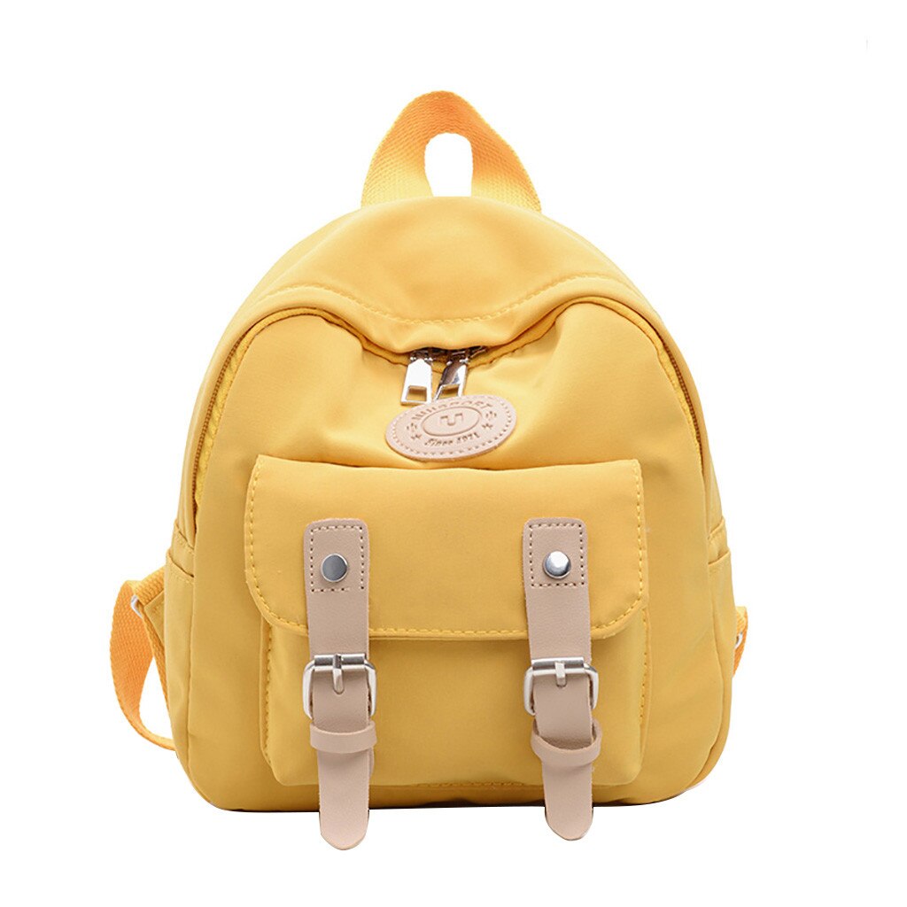 Mochila para mujer, bolso de hombro a la para niños, mochila sólida de nailon para estudiantes masculinos y femeninos, mochila sencilla y versátil Ju9: Yellow