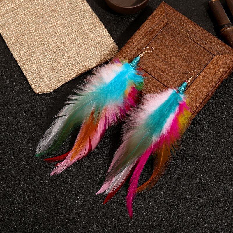 Tassel Pendant Earrings Women's Jewelry Wedding Jewelry，Christmas ，Wedding ，feather earringsboho earringstassel earring