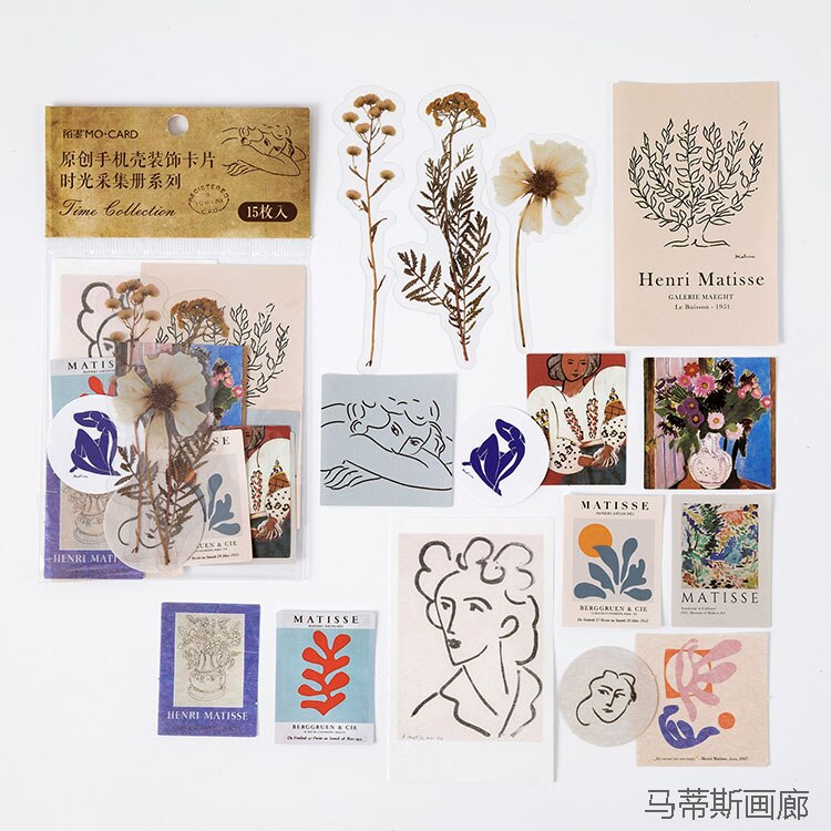 15 kpl aikakeräys paperikortti scrapbooking/korttien teko/journaling projekti diy retro puhelimen ripustin reikäkorteilla: 6