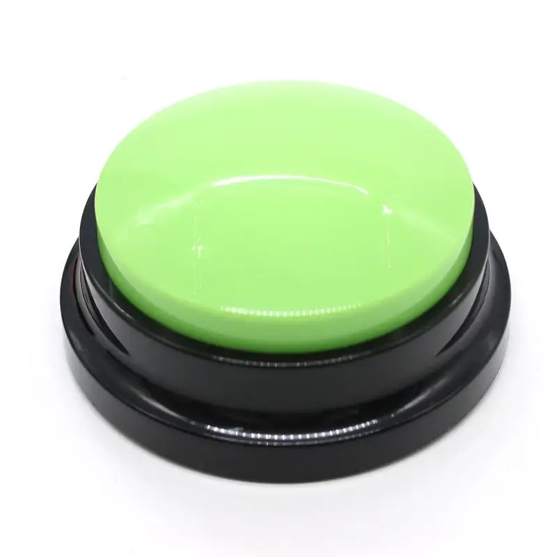 Dog Cat Communication Buttons Voice Recording Button for Pet Training Buzzer 30 Second Record Playback Interactive Pet Toys: green