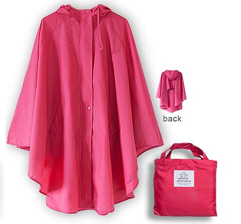 Dünne Mit Kapuze regenmantel frauen Punkte wasserdichte draussen damen regen Mantel Poncho chubasquero mujer capa de chuva: Rosa / L