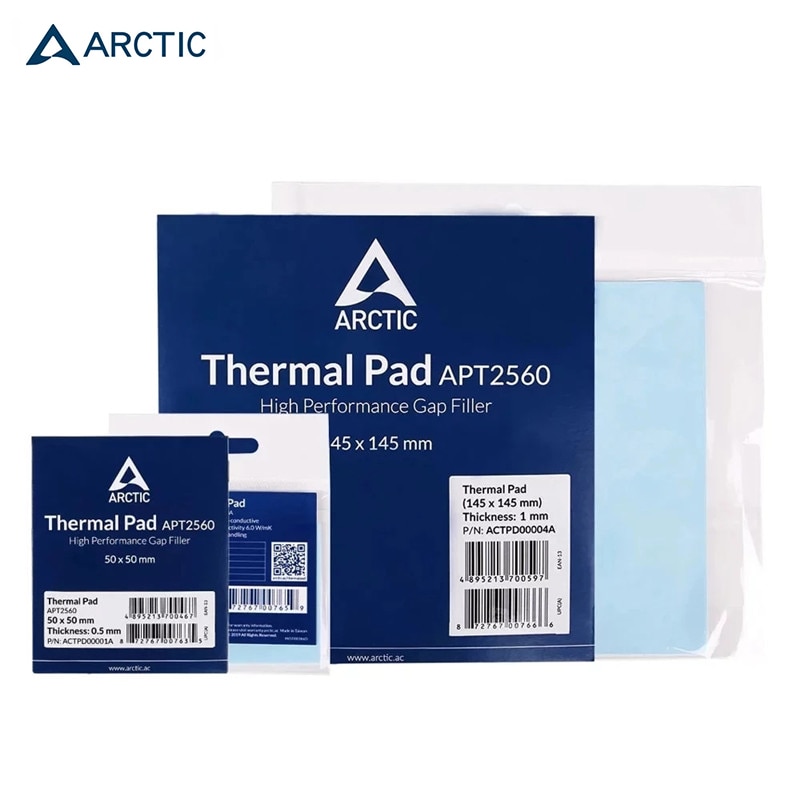 ARCTIC High Efficient Thermal Pad 145x145x0.5/1.0/1.5mm Graphics Card Memory North And South Bridge Water Thermal Pad 6.0 W / mK