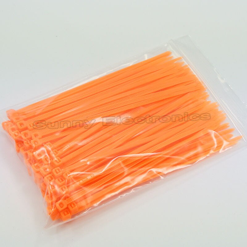 100 stk farverig plastik kabelbindere 100mm x 2mm 4 &quot; lynlås kabel wire kabel løkke bindere