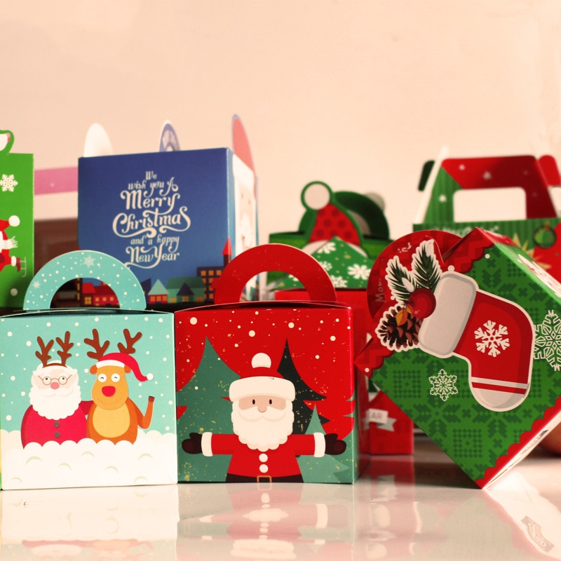 12 stk jul tegneserie slik æsker poser glædelig juledekoration xmas fest favor boks taske til børn børn