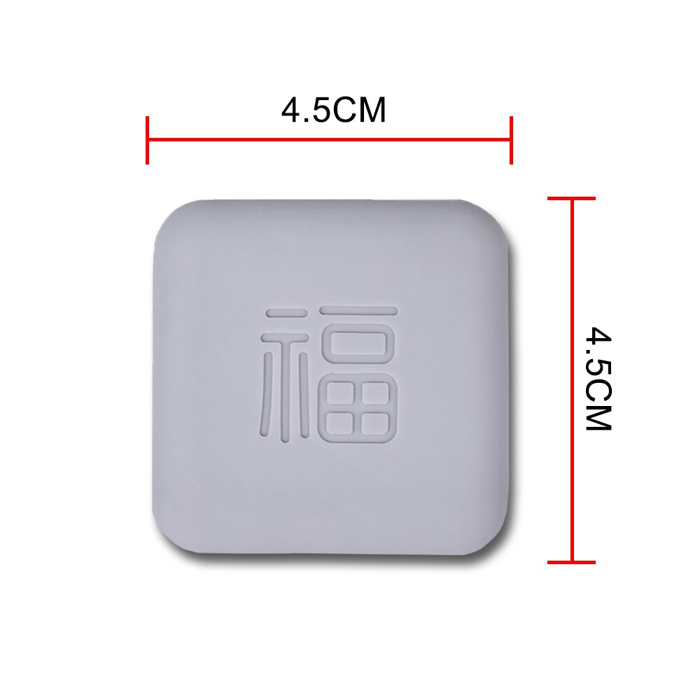Silicone Door Handle Bumpers Self Adhesive Deurstopper Protection Porte Pad Shock Mute Blessing Square Wall Protector Pad: Gray