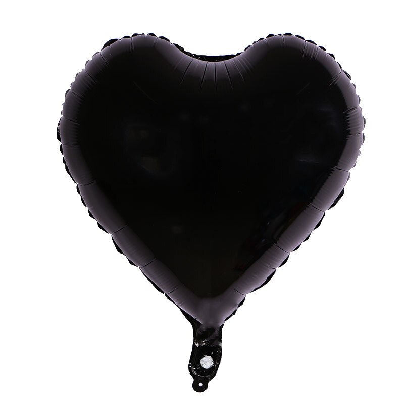 Sorte femvinklede aluminiumsballoner 18 tommer hvide hjerteformede folie ballonfest bryllupsdekorationbørn: Sort hjerte