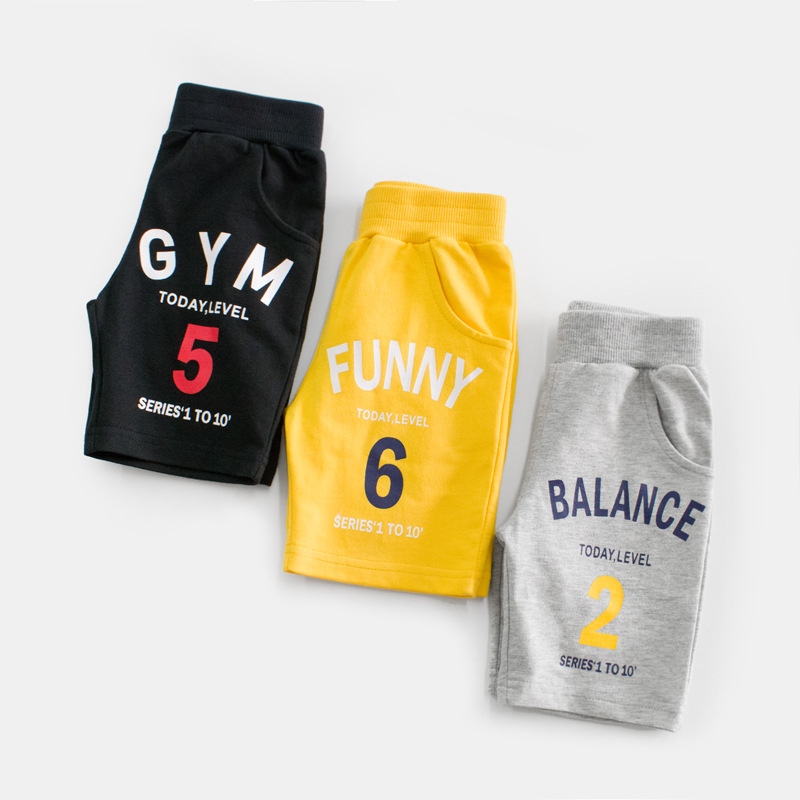 Calça esportiva infantil, calça curta de algodão para meninos 2-8 anos na altura dos joelhos, roupas para o verão de 2021