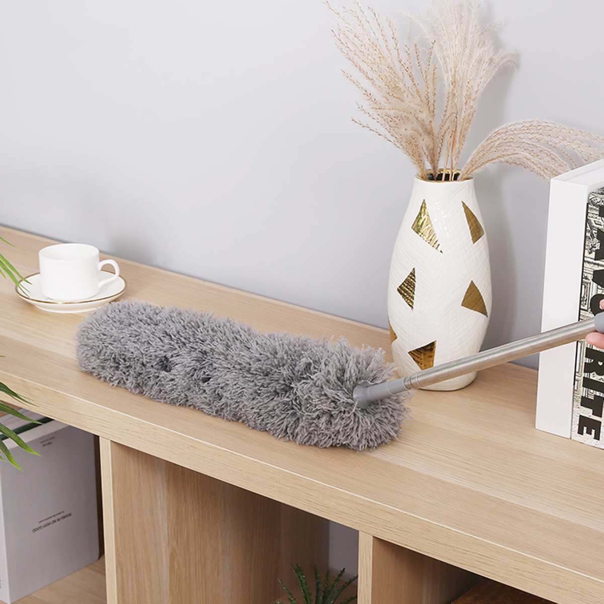 250cm Telescopic Pole Washable Extendable Duster Static Stainless Steel Bendable Brush Lengthen Roof Cleaning Long Handle