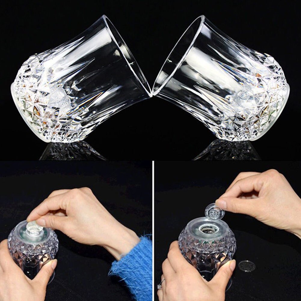 Flash Light up Cup Automatic Water Activated LED Blinking Beer Wine Cup Glow Mug TI99