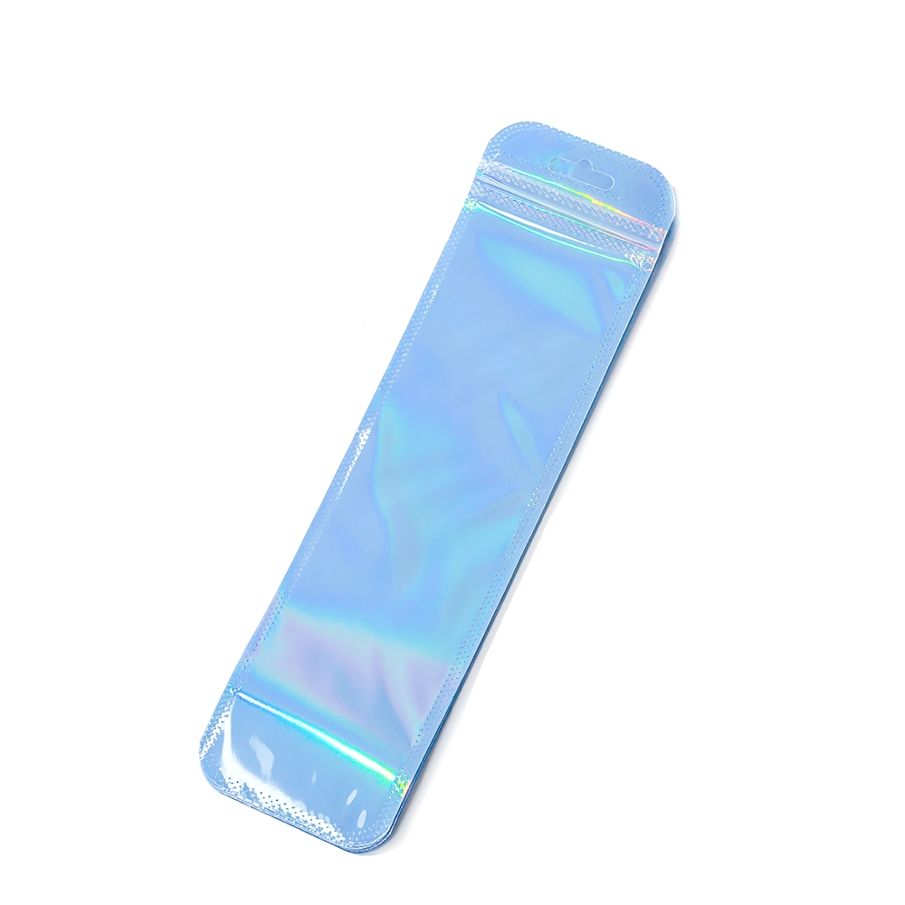 50 Uds. Bolsas holográficas largas de color rosa, bonita bolsa Ziplock para collar, joyería, delineador de ojos, bolígrafos, almacenamiento de embalaje de exhibición para pequeñas empresas: S / Granate