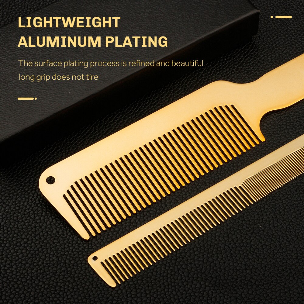 Professionele Aluminium Kappers Kam Anti Statische Metalen Kam Kapsel Gereedschap Kapper Haar Knippen Kam Hair Styling Gereedschap