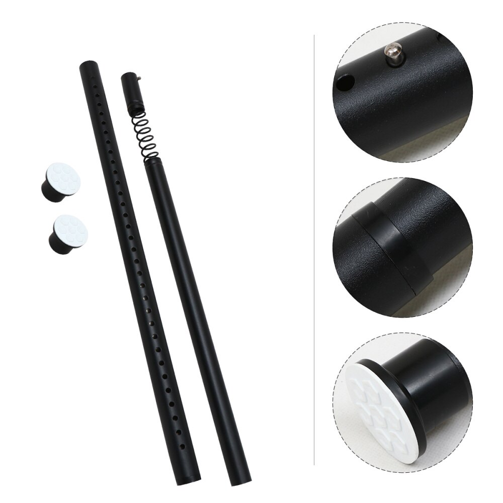 1Pc Thicken Gordijn Staaf Multipurpose Spanning Pole Punch Gratis Telescopische Stang: Black 70