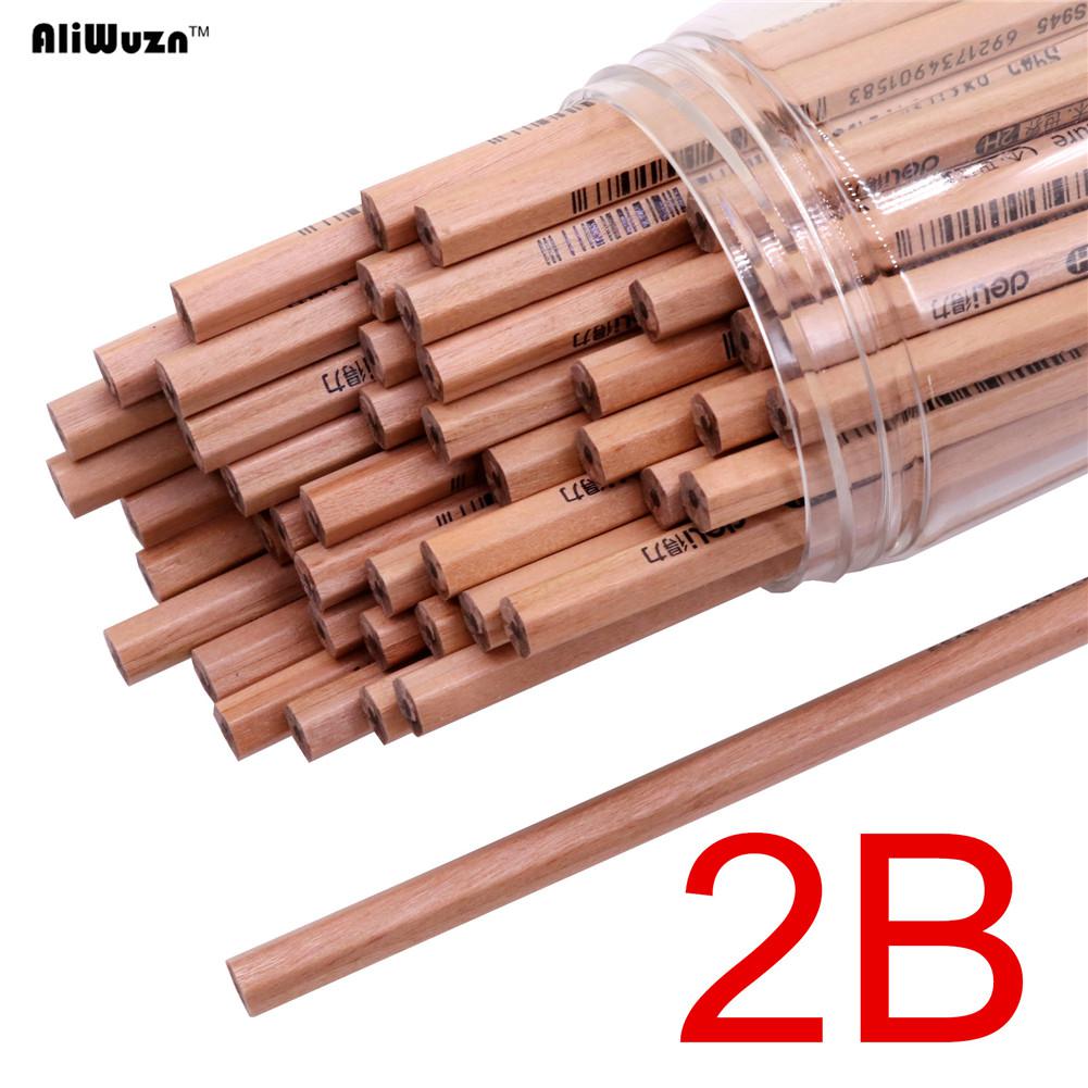 50 stuks hb  / 2b / 2h timmermanspotloodvullingen zwarte ronde plastic emmer verpakking schilderen tekenen schrijven kunstpotlood: 2b 50 stuks