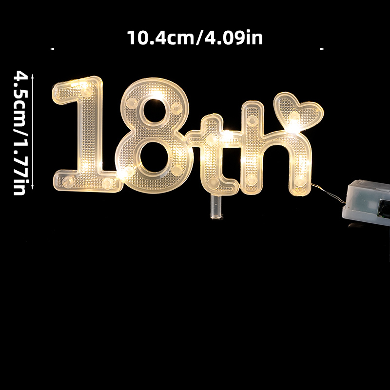Number Lights Cake Toppers Kids Happy Birthday Cake Decorations Boy Girl 1st 18th LED Light Wedding Anniversary Party Supplies