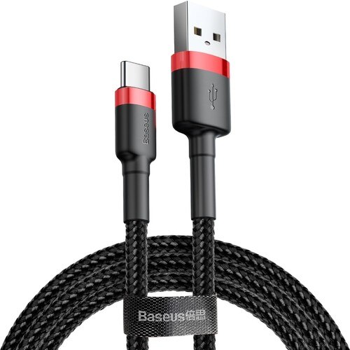 Baseus tipo-c Cafule Cable De Carga Rápida USB 3A 1 m-Rojo Negro-CATKLF-B91