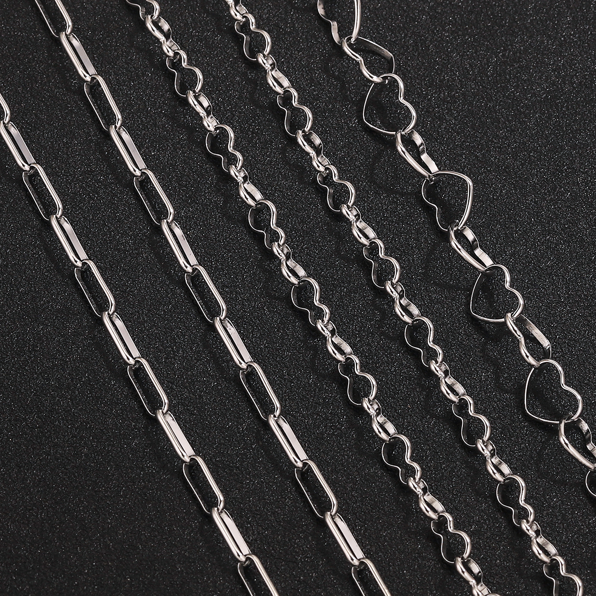 Cadena de eslabones de Cable de acero inoxidable de , 1M, para hacer joyería DIY, collar, pulsera, cadena, bolsa, accesorios de cadena,