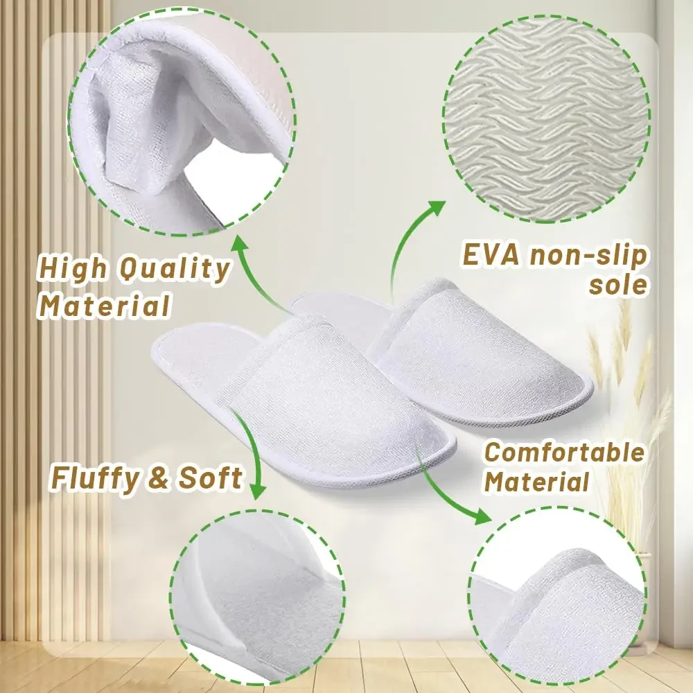 Disposable Slippers 10/20 Pairs Cotton of Closed-to Bathroom Slippers Suitable Suitable Home Guest Hospitality Shoes SPA