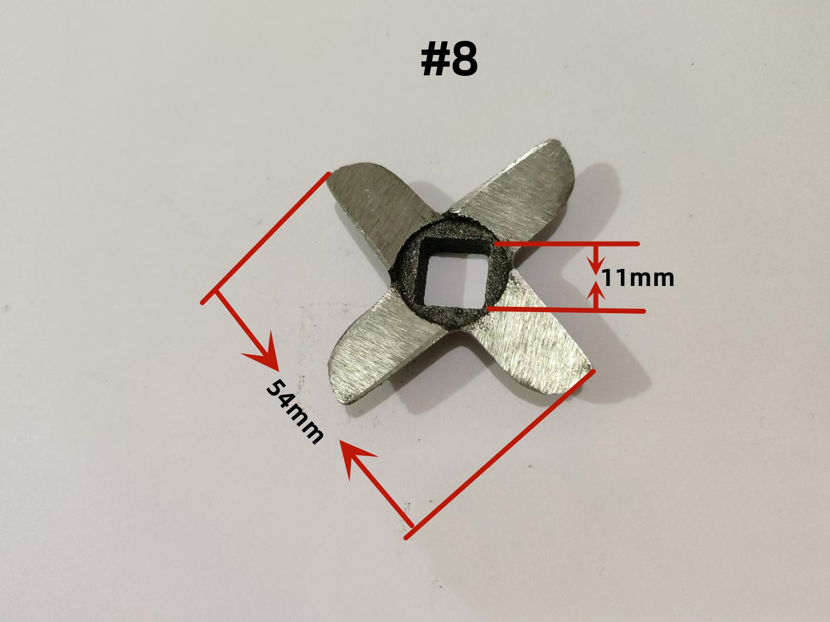 1 pièce 5 # 8 # 10 # 12 # 22 # 32 # Lame de hachoir à viande, couteau croisé, pièce de rechange pour hachoir, fonte: Rouge