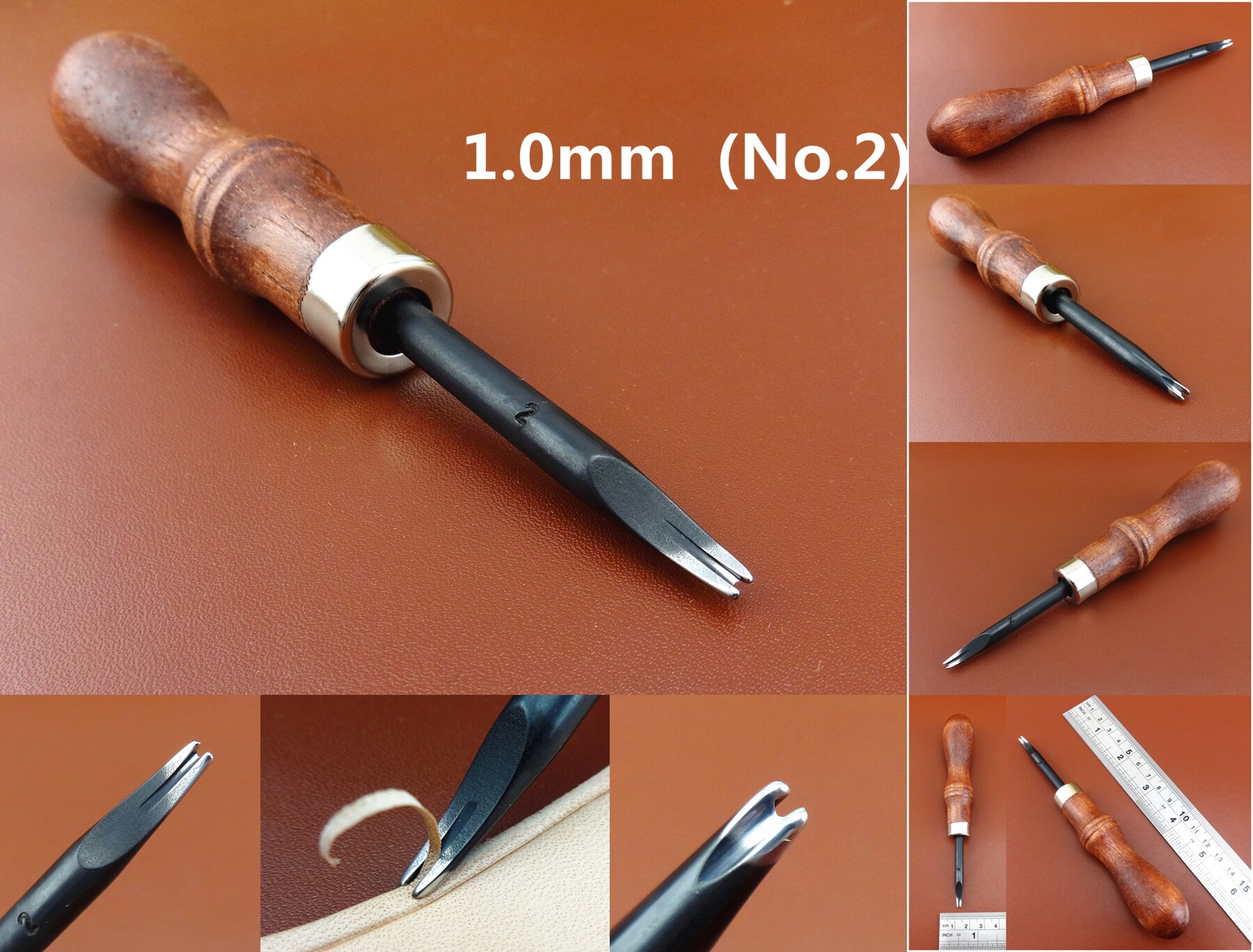 2 slags 1mm læder craft edge beveller edger skiving skiver + slibeværktøj - syning syning udskæring stempling kniv fræser syl