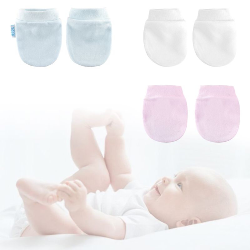 4 Paar/set Eenvoudige Leuke Baby Gebreide Handschoenen Pasgeboren Anti-Eten Hand Anti-Grijpen Handschoen