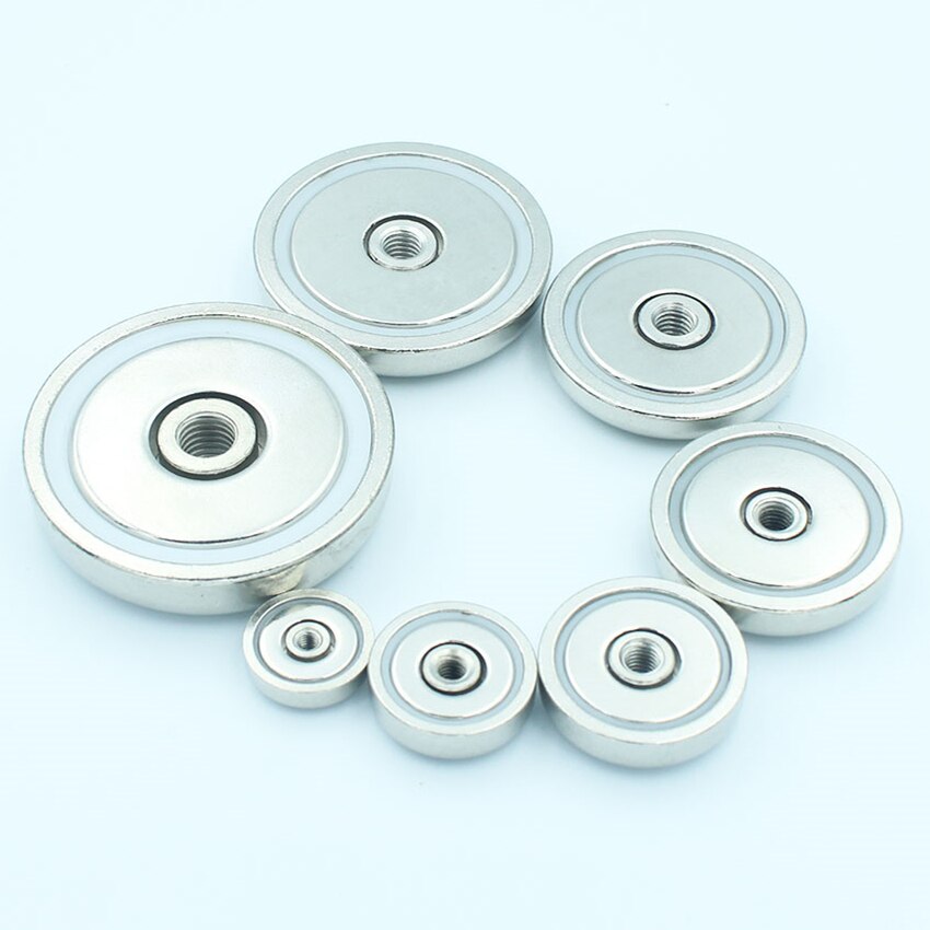Super Strong Magnet Pot Salvage Magnets Imanes Strongest Permanent Powerful Magnetic with internal thread hole NdFeB