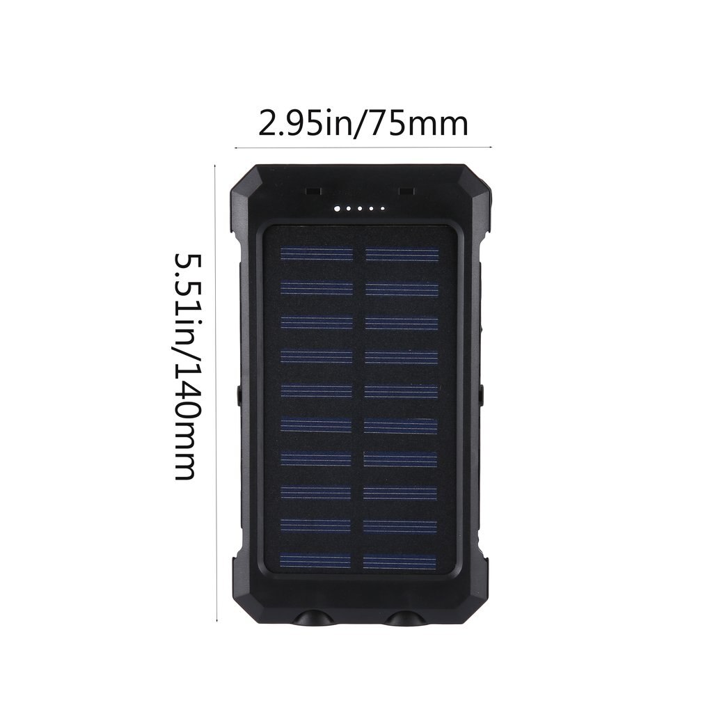 DIY Solar Power Bank Case 2 USB Ports External Charger Powerbank Case for Emergency Outdoor Camping Travel with Compass powerban