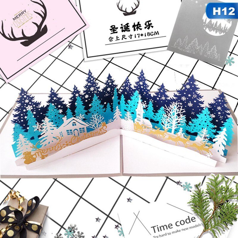 Christmas Pop-up Card 3D Christmas Tree Pop-up Card Christmas Card Pop-up Card Party Decoration Card: 12
