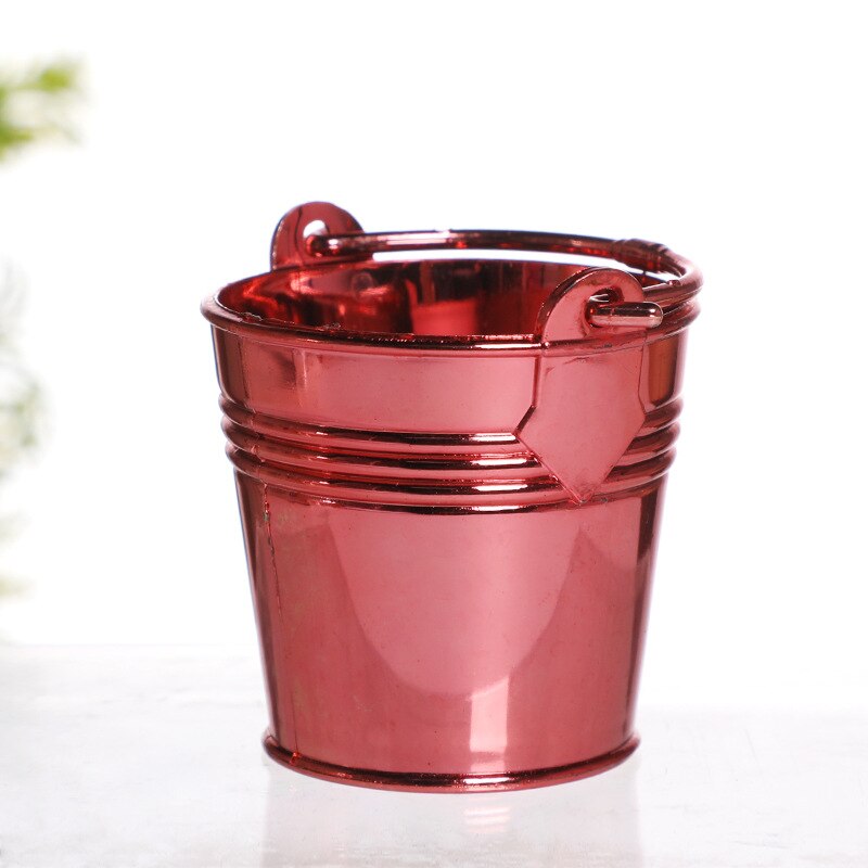 Small Plastic Bucket Tinplate Mini Keg Barrel Outdoor Garden Watering Flower Container Bathroom Kitchen Household Water Bucket