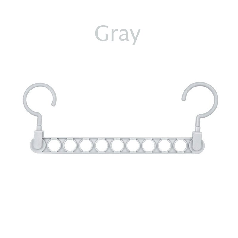 Cintre magique multifonction pliant à 9 trous, cintre rotatif pour vêtements, garde-robe, séchage de vêtements, organisateur de maison: Gray