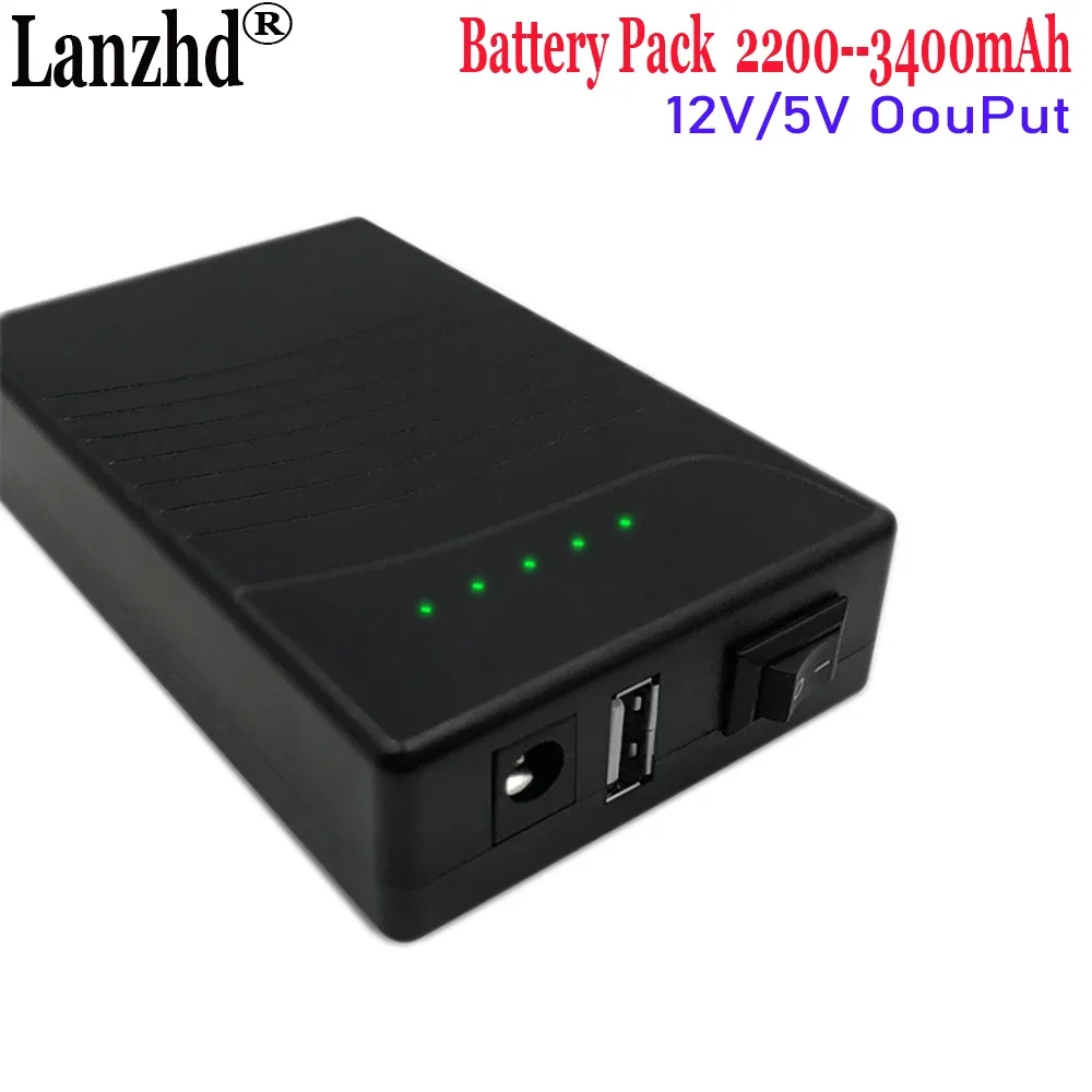 5V 12v 18650 3400mAh Lithium Li ion Battery pack 3S1P DC 12V and USB 5V Mobile power With 5521 cable and charger