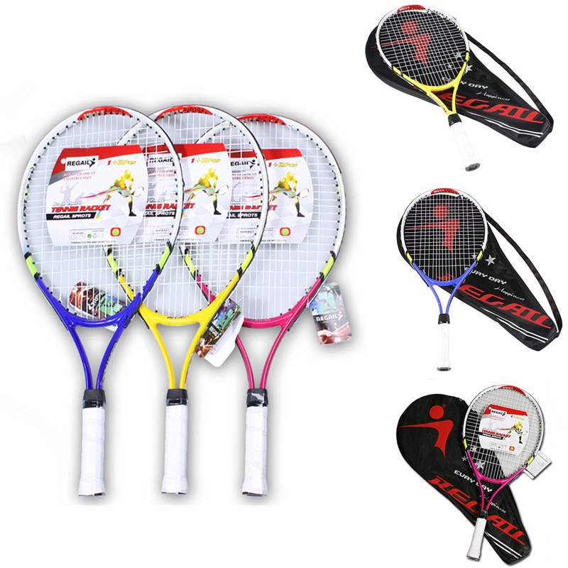 1 Pcs Teenager's Training Tennis Racket Aluminum Alloy Racquet with Carry Bag for Chidlren Beginners