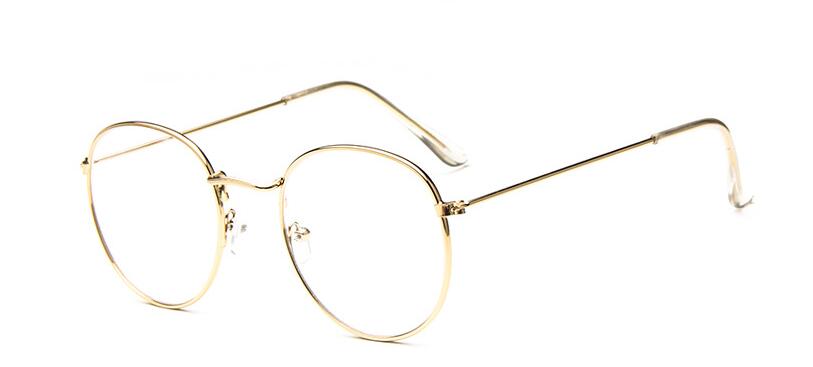 Guld rund glasögonbåge vintage glasögon dam& #39 ;s närsynthet nörd glasögonbåge herr glasögon optiska glasögon båge manliga lunetter: C2 gyllene ramar