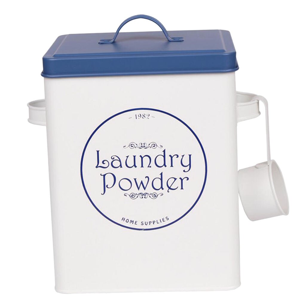 Laundry Powder Detergent Container Tin Box, 9 x 6 x 7 Inches, Storage up to 11lb/ 5kg