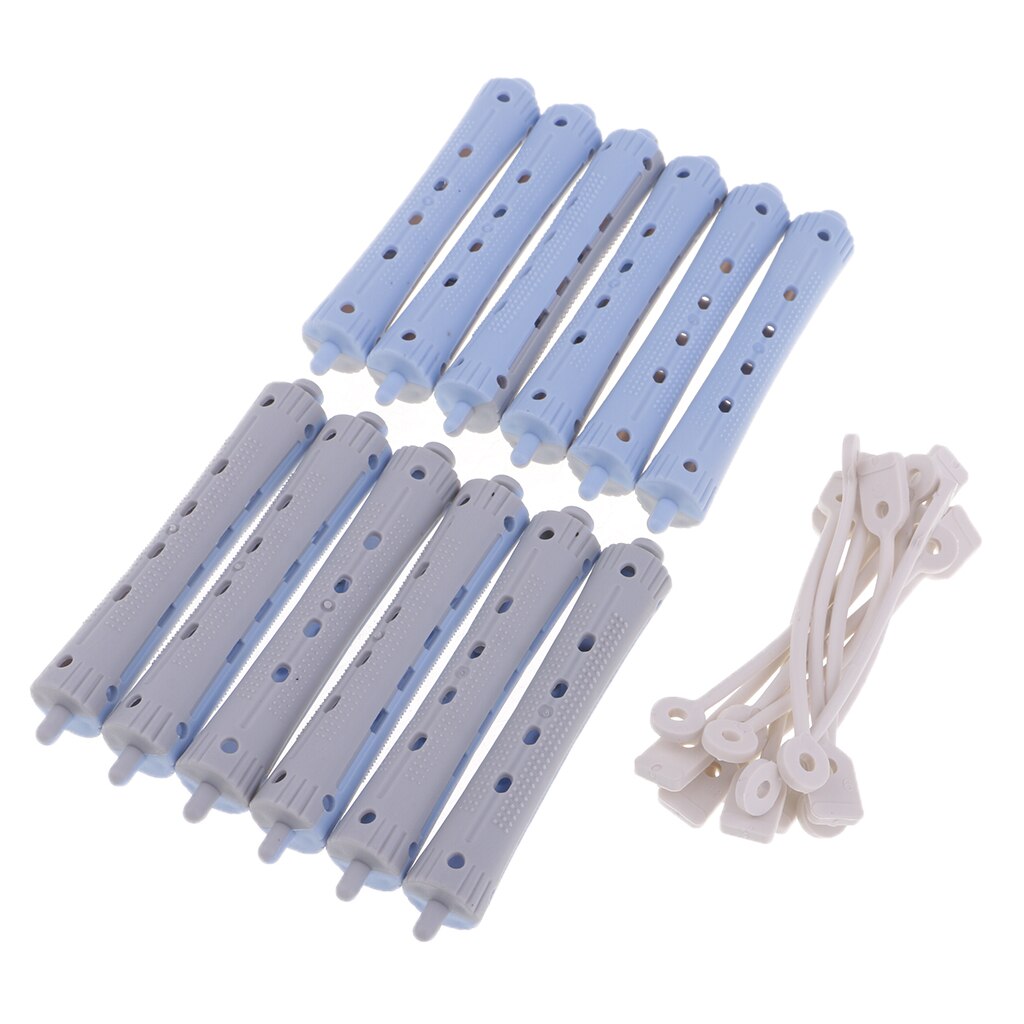 12 stk wave hairstyling perm stang barer curler frisørverktøy sett salong hårruller sett hårspenner hårstylingverktøy: 9 x 1.5 cm