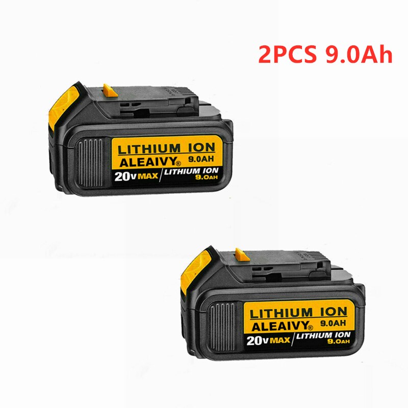 18v 9.0ah max xr batteri udskiftning af elværktøj til dewalt dcb 184 dcb 181 dcb 182 dcb 200 20v 5a 18 volt 18 v batteri med oplader: 2 stk 9.0ah