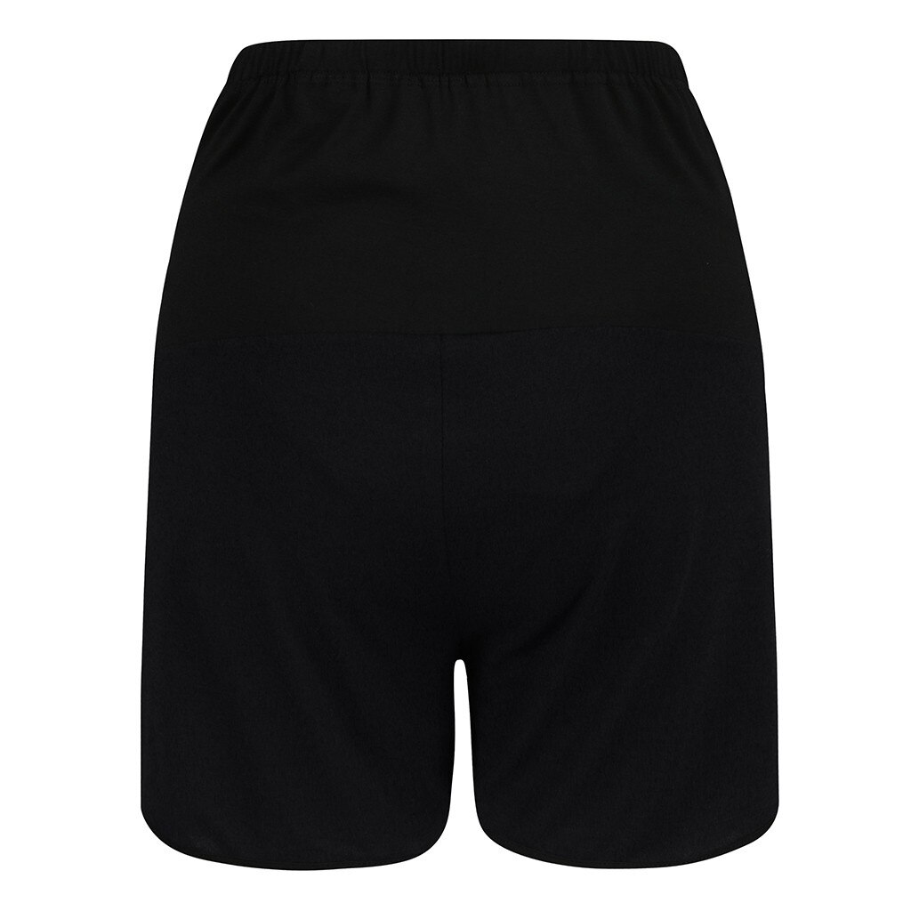 Barsel sommer træning løs pasform elastisk høj talje justerbare korte bukser gravide shorts gravide bukser barsel tøj: Bk / M